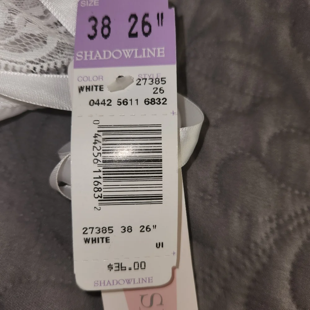 NWT Shadowline White Full Slip 38/26" - Picture 8 of 12